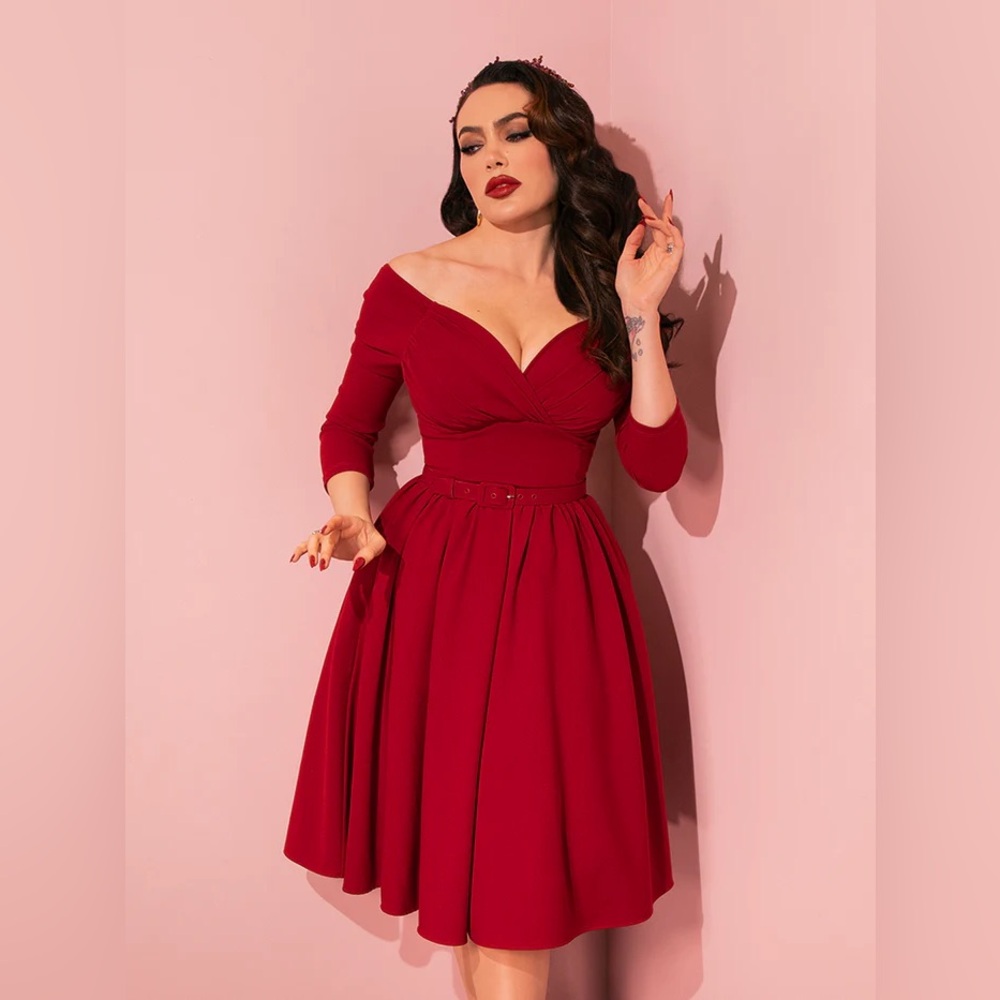 ALTERED Starlet Swing Dress in Ruby Red - Vixen by Micheline Pitt